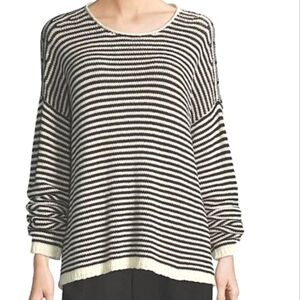 👏🏻 Eileen Fisher Knit Sweater Oversized Black & White Sz L